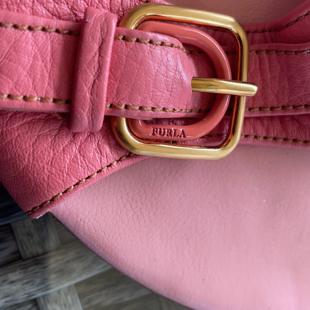 Furla Pink Leather Opened Toe Heels.